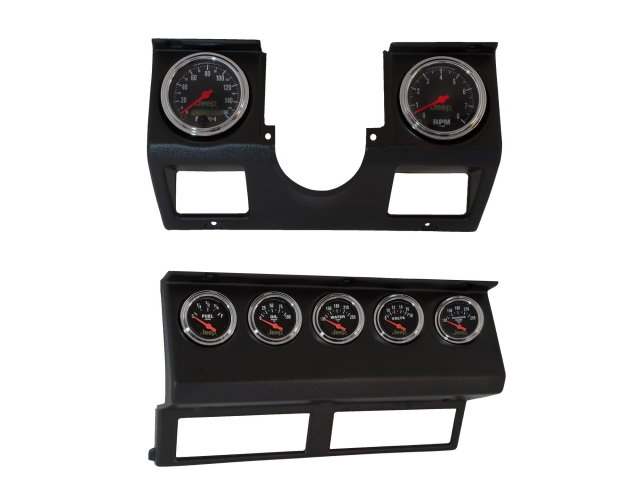 Auto Meter Jeep 7-Piece Direct-Fit Dash Kit, 3-3/8" & 2-1/16" (1987-1996 Wrangler YJ)