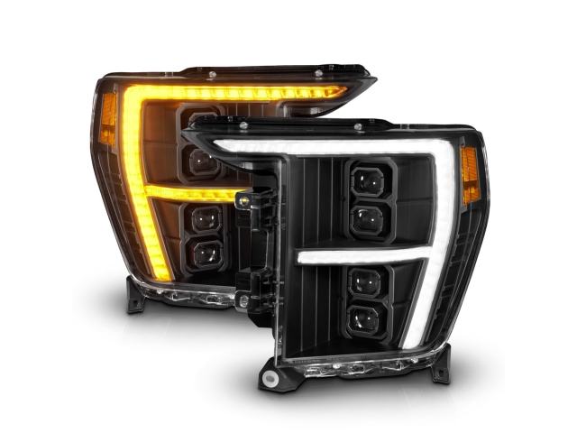 ANZO Z-SERIES LED Plank Projector Headlights w/ Initiation Feature, Black (2021-2023 Ford F-150)