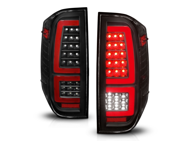 ANZO LED Tail lights w/ Sequential Signal, Black Housing (2014-2021 Toyota Tundra)