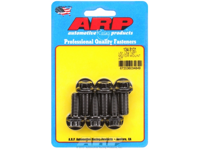 ARP Motor Mount Bolt Kit [BLACK OXIDE | 12-POINT] (GM LS)