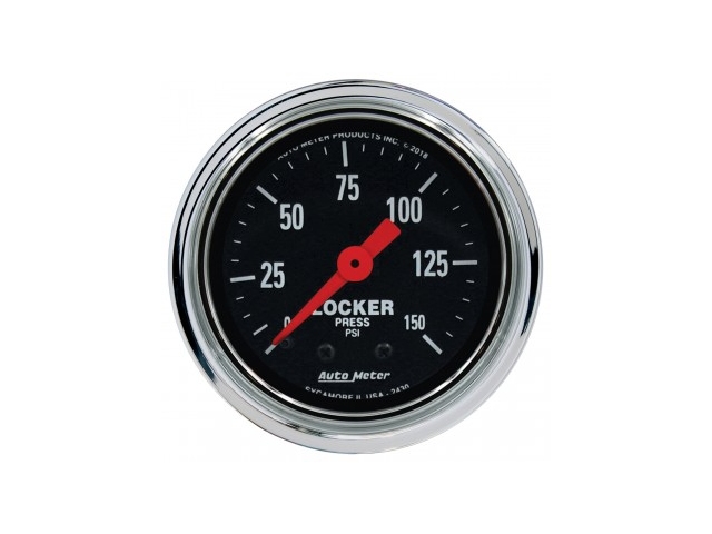 Auto Meter TRADITIONAL CHROME Mechanical Gauge, 2-1/16", Air Locker Pressure (0-150 PSI)