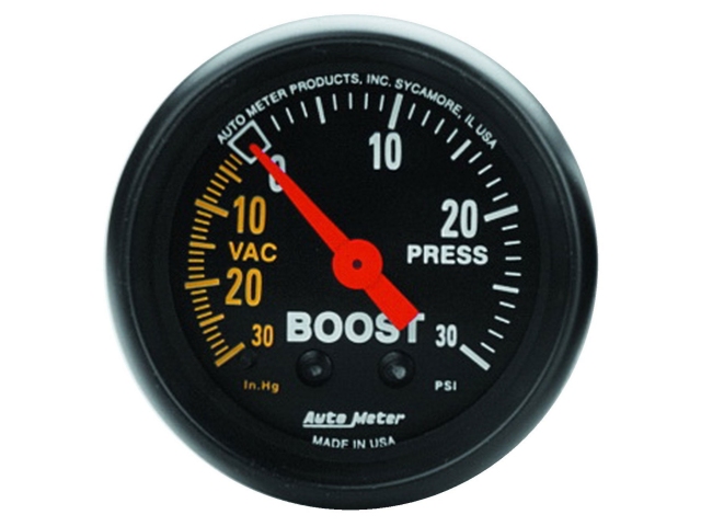 Auto Meter Z SERIES Mechanical Gauge, 2-1/16", Vacuum/Boost (30 In Hg/30 PSI)