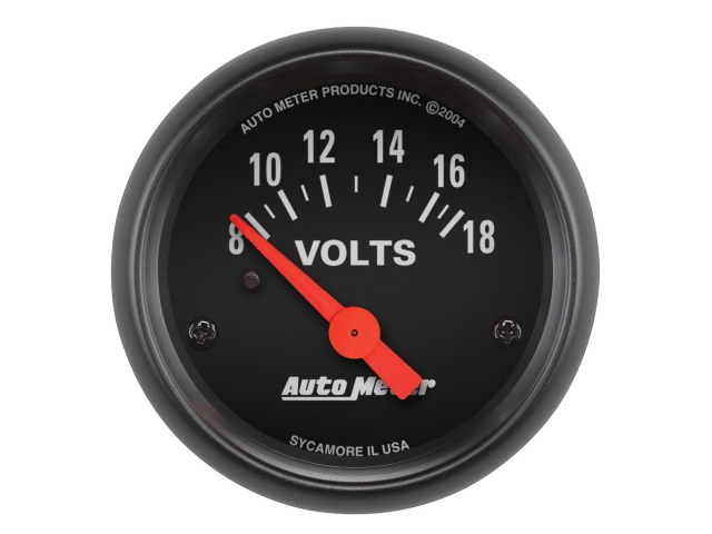 Auto Meter Z SERIES Air-Core Gauge, 2-1/16", Voltmeter (8-18 Volts)