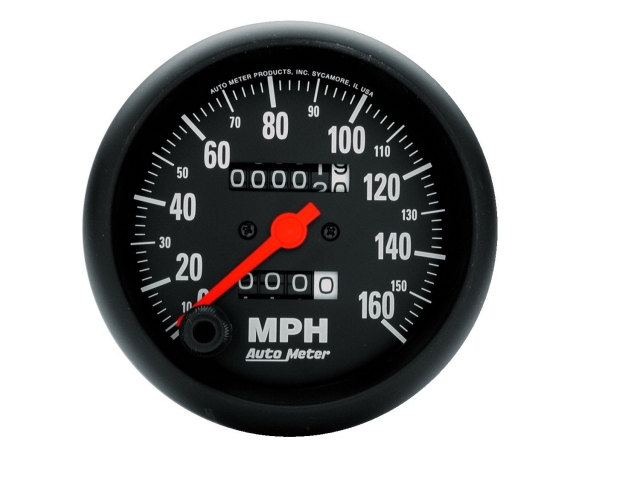 Auto Meter Z SERIES Mechanical Gauge, 3-3/8", Speedometer (0-160 MPH)