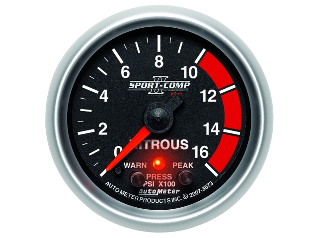 Auto Meter SPORT-COMP II PC Digital Stepper Motor Gauge, 2-1/16", Nitrous Pressure (0-1600 PSI)