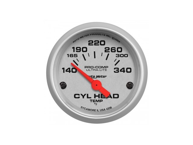 Auto Meter PRO-COMP ULTRA-LITE Air-Core Gauge, 2-1/16", Cylinder Head Temperature (140-340 F)