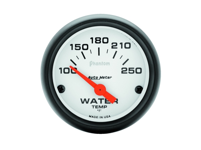 Auto Meter Phantom Air-Core Gauge, 2-1/16", Water Temperature (100-250 deg. F)
