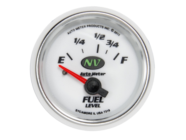Auto Meter NV Air-Core Gauge, 2-1/16", Fuel Level (16-158 Ohms)
