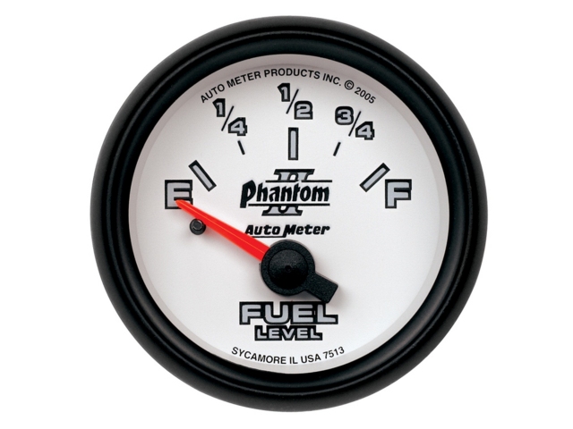 Auto Meter Phantom II Air-Core Gauge, 2-1/16", Fuel Level GM (0-90 Ohms)