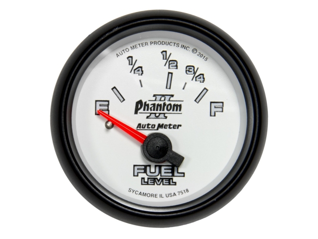 Auto Meter Phantom II Air-Core Gauge, 2-1/16", Fuel Level (16-158 Ohms)