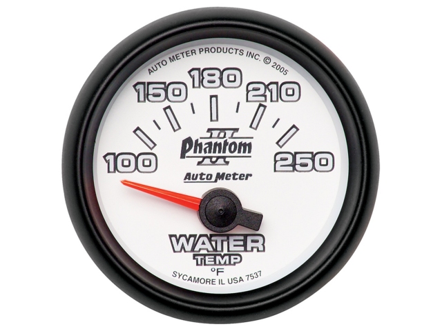 Auto Meter Phantom II Air-Core Gauge, 2-1/16", Water Temperature (100-250 deg. F)