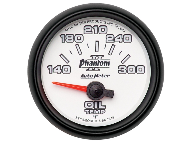 Auto Meter Phantom II Air-Core Gauge, 2-1/16", Oil Temperature (140-300 deg. F)
