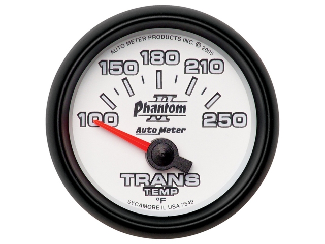 Auto Meter Phantom II Air-Core Gauge, 2-1/16", Transmission Temperature (100-250 deg. F)