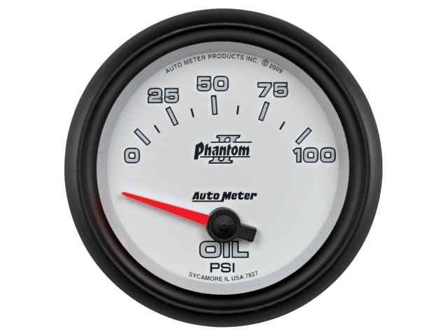 Auto Meter Phantom II Air-Core Gauge, 2-5/8", Oil Pressure (0-100 PSI)