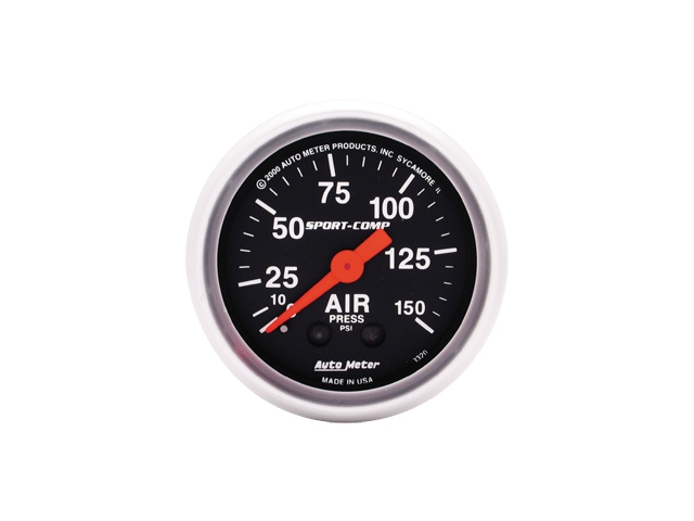 Auto Meter Sport-Comp Mechanical, 2-1/16", Air Pressure (0-150 PSI)