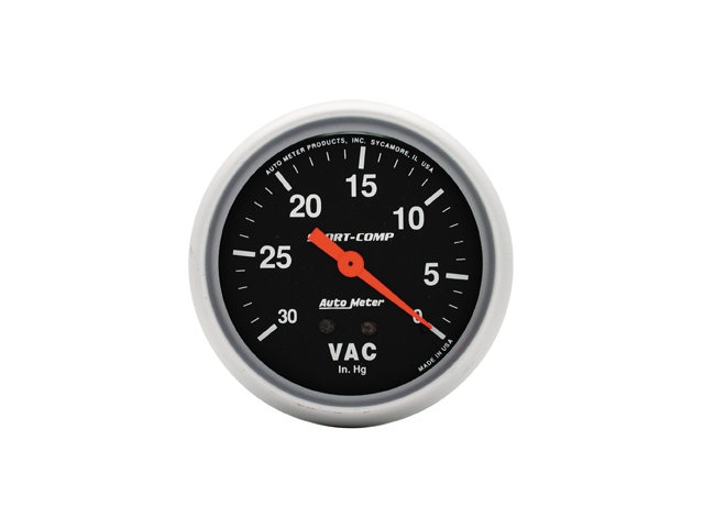 Auto Meter Sport-Comp Mechanical, 2-5/8", Vacuum (30 In. Hg.)