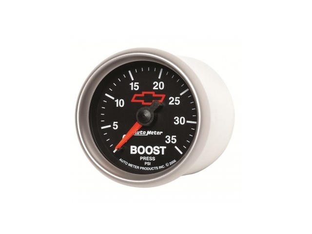 Auto Meter Chevrolet PERFORMANCE Mechanical Gauge, 2-1/16", Boost (0-35 PSI)