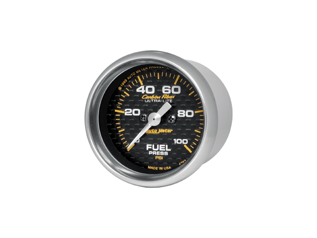 Auto Meter Carbon Fiber ULTRA-LITE Digital Stepper Motor Gauge, 2-1/16", Fuel Pressure (0-100 PSI)