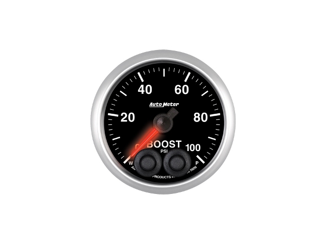 Auto Meter ELITE SERIES Digital Stepper Motor Gauge, 2-1/16", Boost (0-100 PSI)