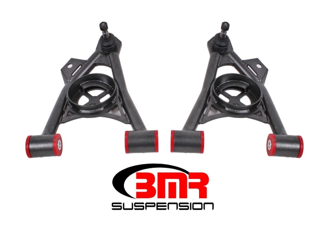 BMR Lower A-Arms w/ Spring Pockets & Polyurethane Bushings, Tall Ball Joints, Non-Adjustable (1994-2004 Mustang)