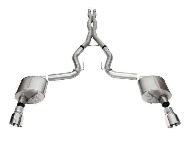 CORSA XTREME 3" Dual Rear Exit Cat-Back Exhaust w/ 4.5" Polished PRO-SERIES Tips (2024 Ford Mustang GT)