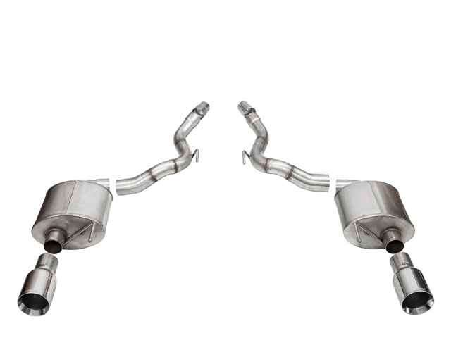 CORSA TOURING 3" Dual Rear Exit Axle-Back Exhaust w/ 4.5" Polished Straight Cut Tips (2024 Ford Mustang GT)