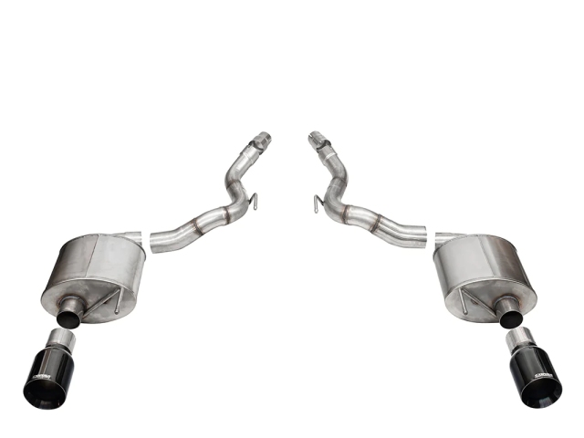 CORSA TOURING 3" Dual Rear Exit Axle-Back Exhaust w/ 4.5" Black PVD Straight Cut Tips (2024 Ford Mustang GT)