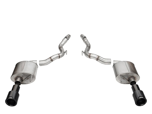 CORSA TOURING 3" Dual Rear Exit Axle-Back Exhaust w/ 4.5" Black PVD Carbon Fiber Tips (2024 Ford Mustang GT)