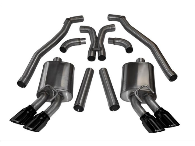 CORSA SPORT 3.0" Dual Rear Exit Cat-Back Exhaust w/ Twin 4.0" Black PVD Tips (2012-2015 Camaro ZL1)
