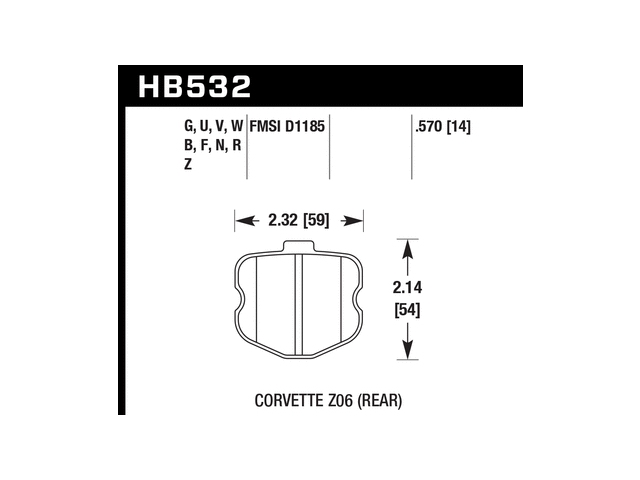 HAWK PC (PERFORMANCE CERAMIC) Brake Pads, Rear (2006-2008 Corvettte Z06)