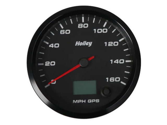 Holley Analog Style GPS Speedometer, 4-1/2", Black Face (160 MPH)