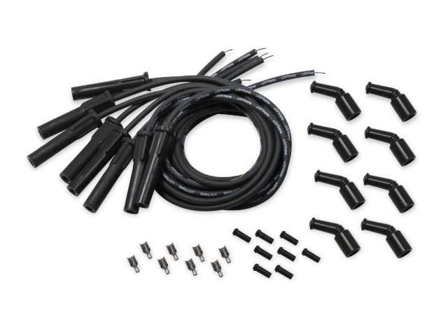 Holley EFI 8.2mm Spark Plug Wire Set, Black w/ Black 180 Degree Boots (GM LS)