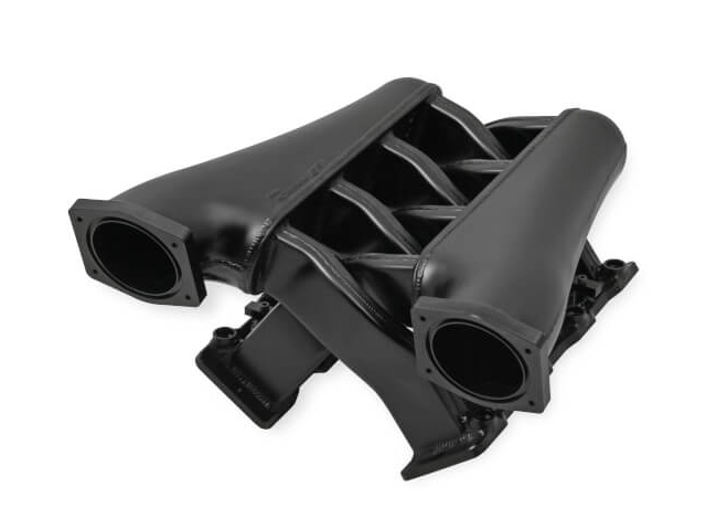 Holley EFI SNIPER EFI Fabricated Intake Manifold Dual Plenum w/ 92mm Throttle Body Bore & Fuel Rail Kit, Black (GM LS3 & L92)