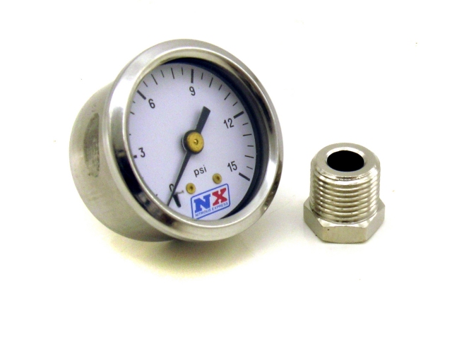 Nitrous Express Fuel Pressure Gauge, 1-5/8" (0-15 PSI Adapter)