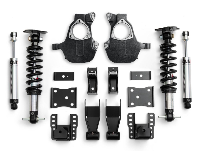 QA1 FULL-VEHICLE LOWERING KIT [Drive Type 2WD | Valving Double | 4" to 6" Rear Drop w/ Spindles] (2014-2018 Chevrolet Silverado & GMC Sierra 1500)