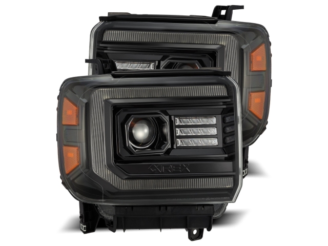ALPHAREX LUXX-SERIES LED Projector Head Lights, ALPHA Black (2014-2018 GMC Sierra 1500 & 2015-2018 GMC 2500 HD & 3500 HD)