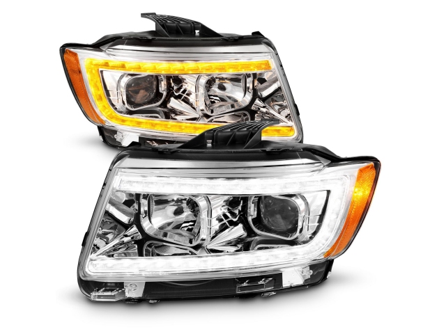 ANZO Projector Switchback Plank Style Headlights, Chrome Housing (2011-2013 Jeep Grand Cherokee)