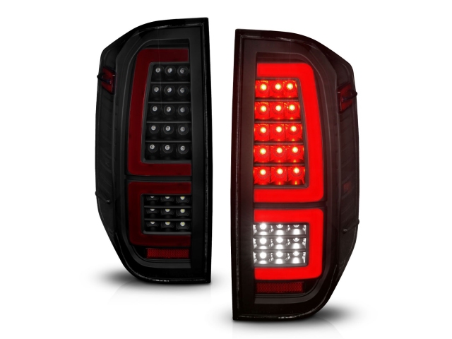 ANZO LED Tail lights w/ Smoke Lens & Sequential Signal, Black Housing (2014-2021 Toyota Tundra)