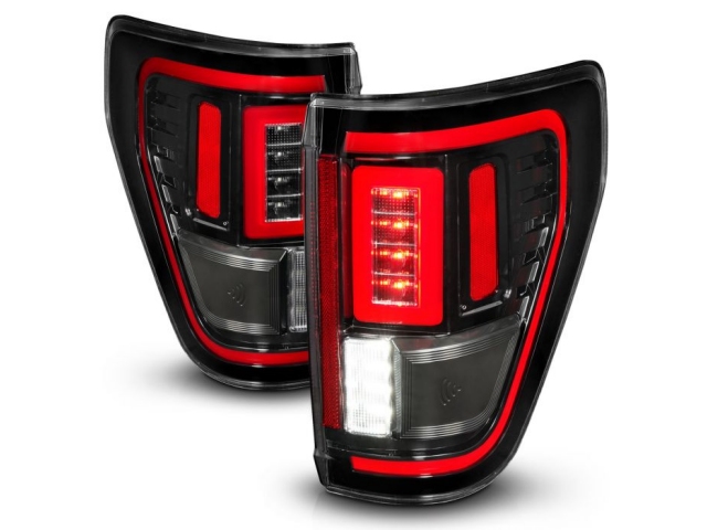 ANZO LED Tail lights w/ Clear Lens w/ Initiation & Sequential Signal, Black Housing (2021-2023 Ford F-150)