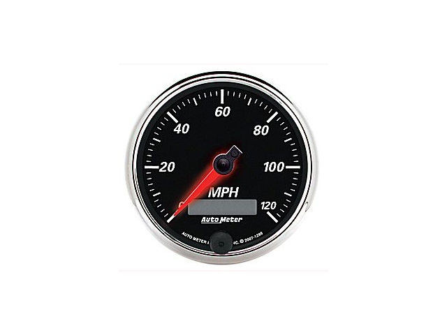 Auto Meter Designer Black II Air-Core Gauge, 3-3/8", Electric Speedometer (0-120 MPH)