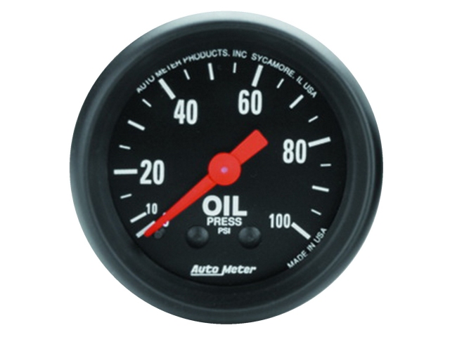 Auto Meter Z SERIES Mechanical Gauge, 2-1/16", Oil Pressure (0-100 PSI)