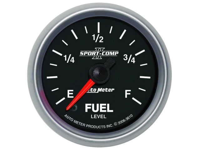 Auto Meter SPORT-COMP II Digital Stepper Motor Gauge, 2-1/16", Fuel Level Programmable (0-280 Ohms)