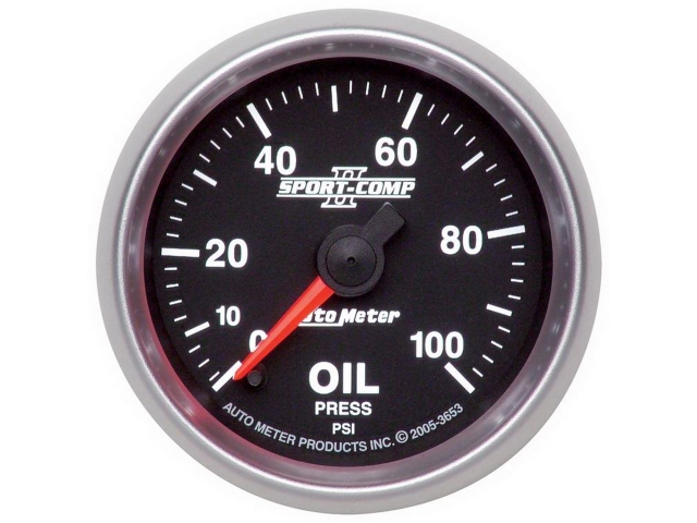 Auto Meter SPORT-COMP II Digital Stepper Motor Gauge, 2-1/16", Oil Pressure (0-100 PSI)