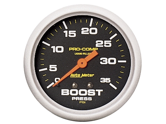 Auto Meter PRO-COMP Liquid Filled Mechanical, 2-5/8", Boost (0-35 PSI) - Click Image to Close