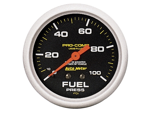 Auto Meter PRO-COMP Liquid Filled Mechanical, 2-5/8", Fuel Pressure (0-100 PSI)