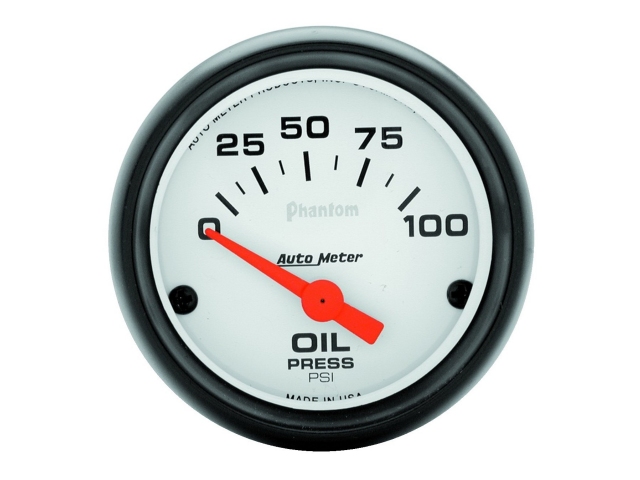 Auto Meter Phantom Air-Core Gauge, 2-1/16", Oil Pressure (0-100 PSI)