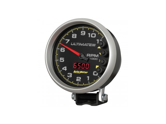 Auto Meter ULTIMATE III Air-Core Gauge, 5", Pedestal Mount Playback Tachometer (0-11000 RPM)