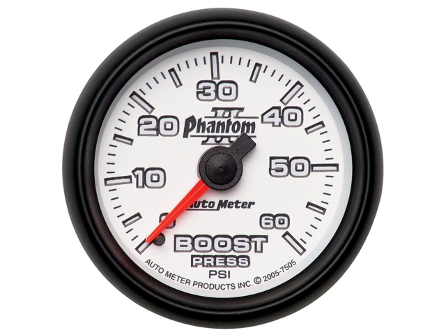 Auto Meter Phantom II Mechanical, 2-1/16", Boost (0-60 PSI)