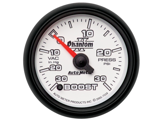 Auto Meter Phantom II Digital Stepper Motor Gauge, 2-1/16", Vacuum/Boost (30 In. Hg./30 PSI)