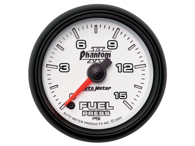 Auto Meter Phantom II Digital Stepper Motor Gauge, 2-1/16", Fuel Pressure (0-15 PSI)